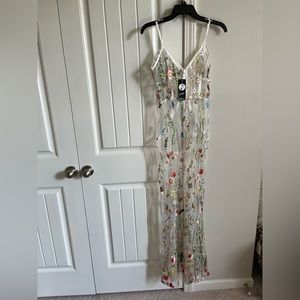 BOOHOO boutique lace embroidered slip dress